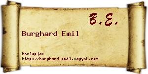 Burghard Emil névjegykártya