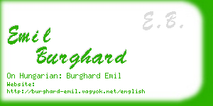 emil burghard business card